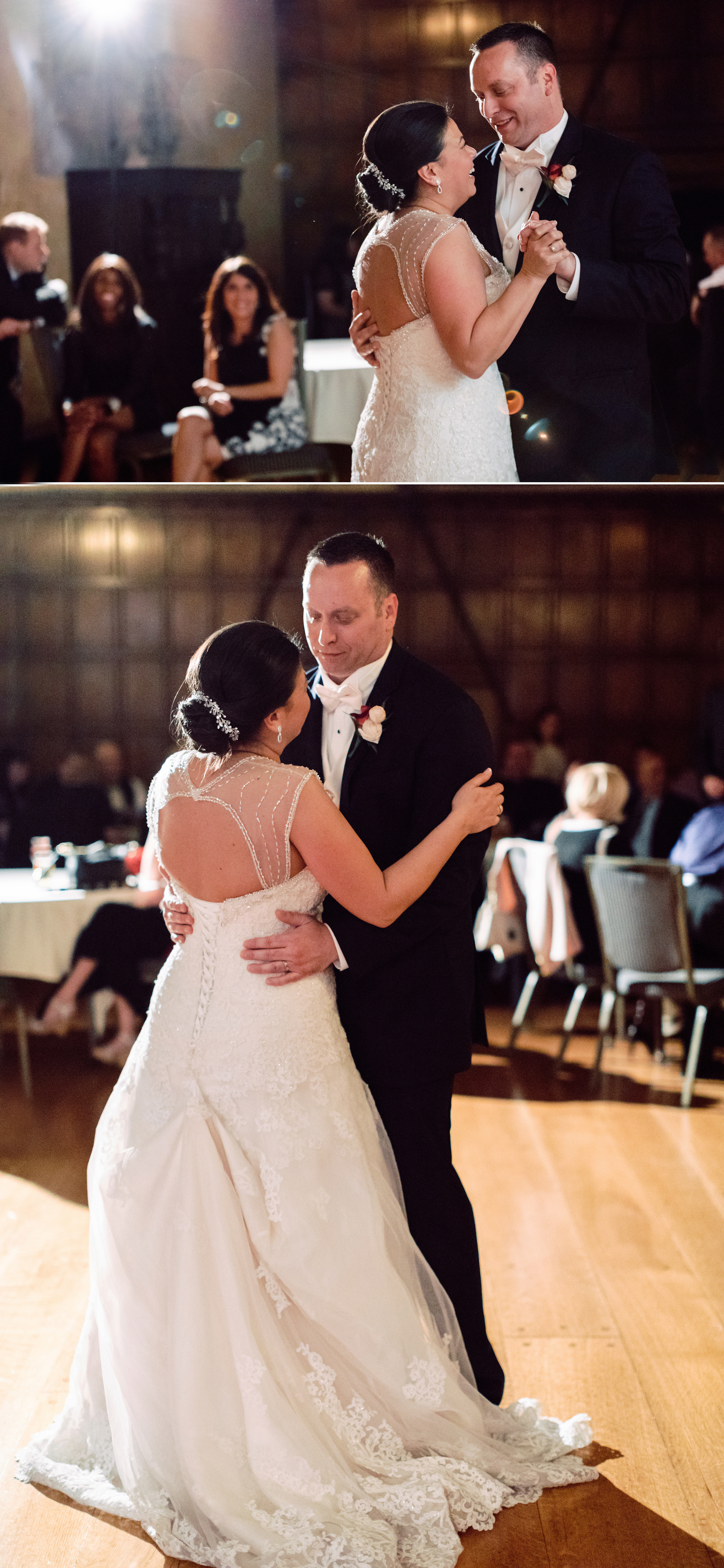 Husband and wife having their first dance