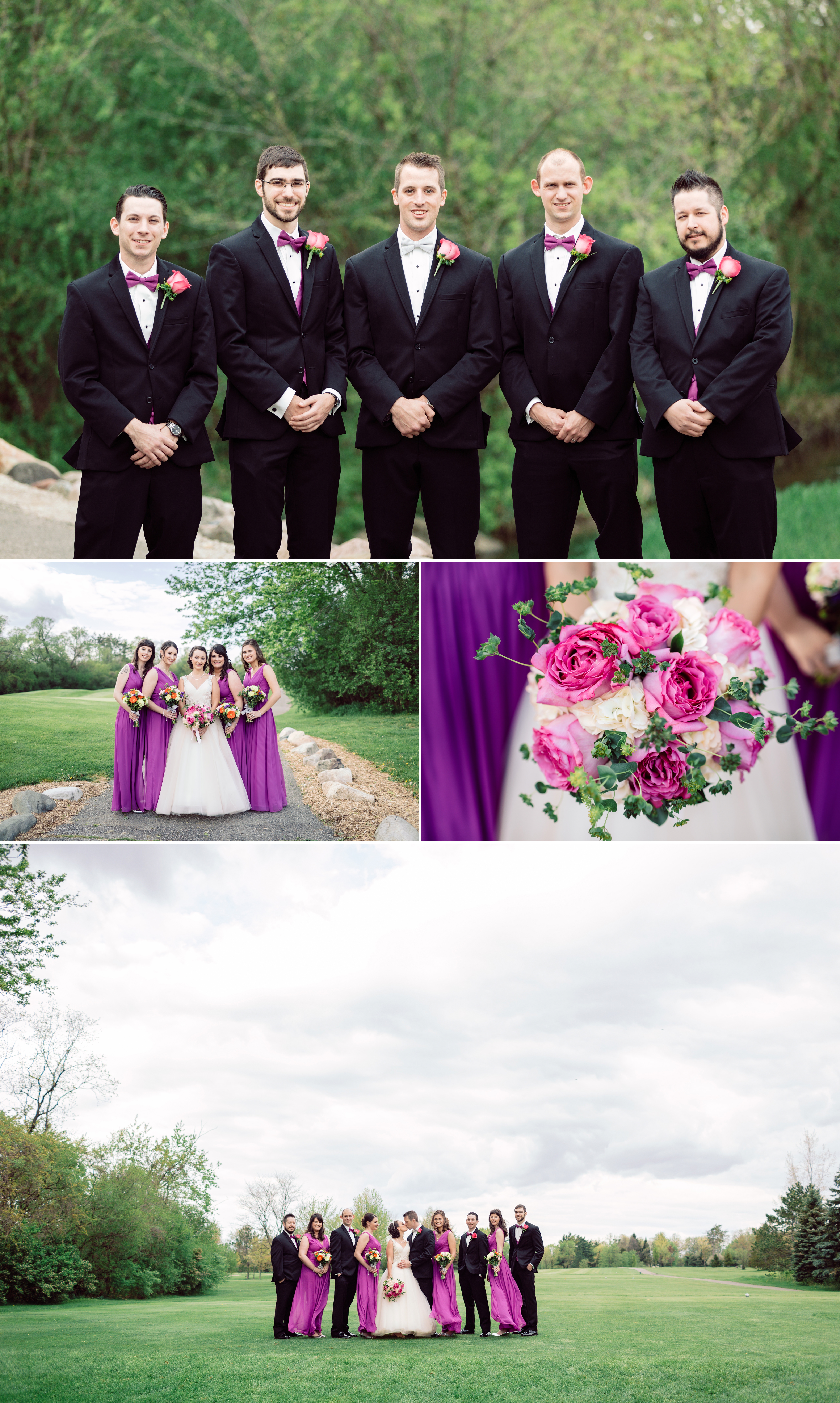 Bridal Party photos at Glen Oaks Country Club Wedding in Livonia Michigan