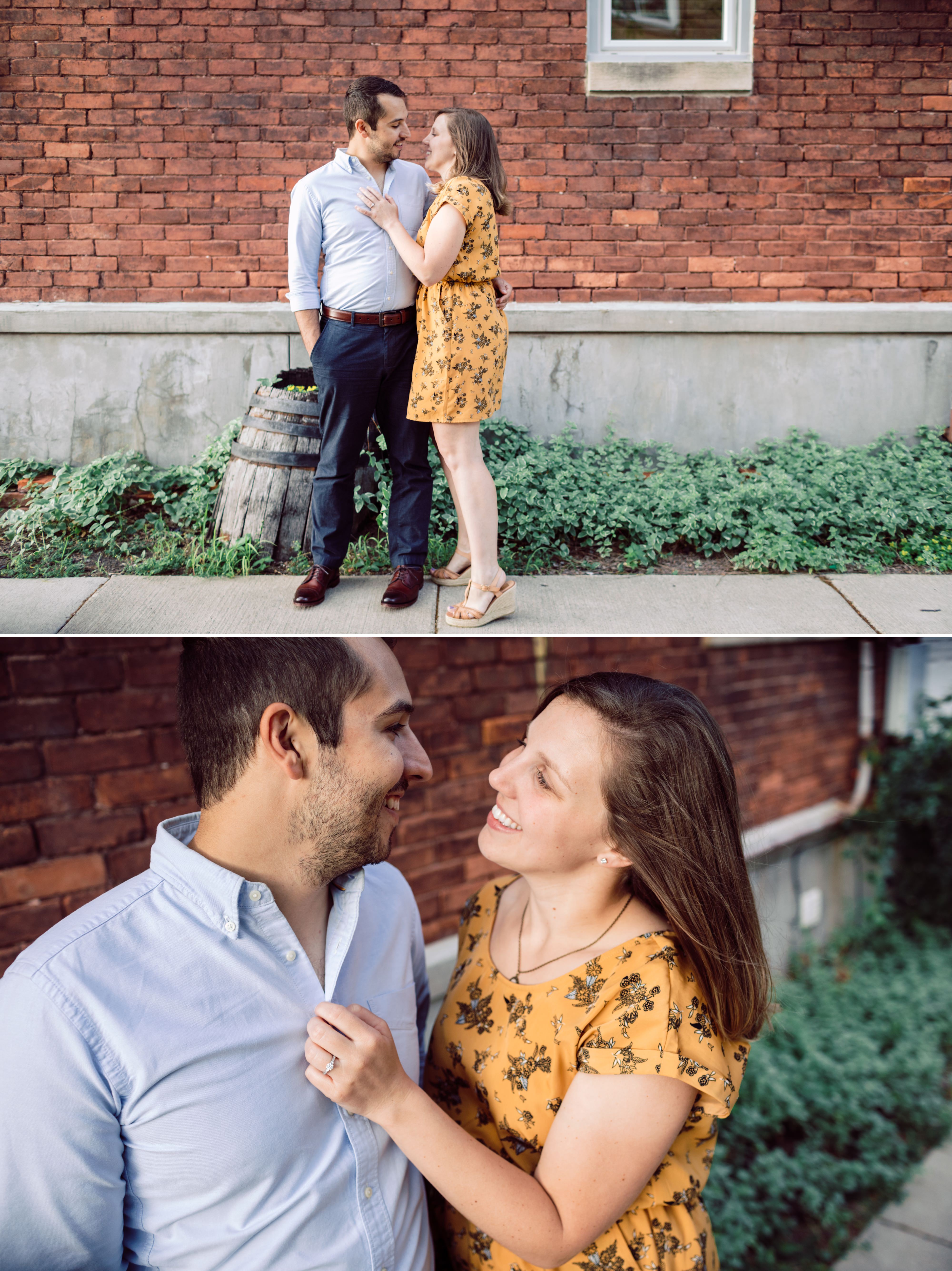 A couples Engagement Session in downtown wyandotte michigan
