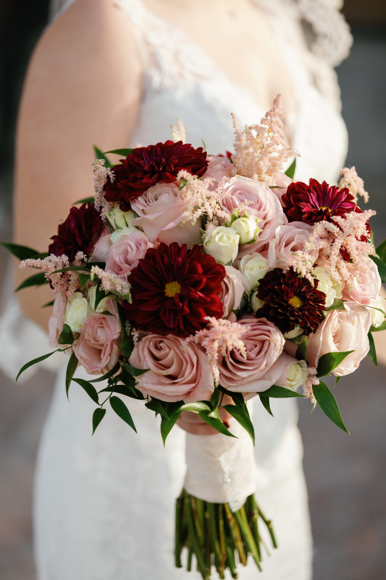 floral detail photo at a fall wedding Ste. Anne de Detroit by Michele Maloney Photography