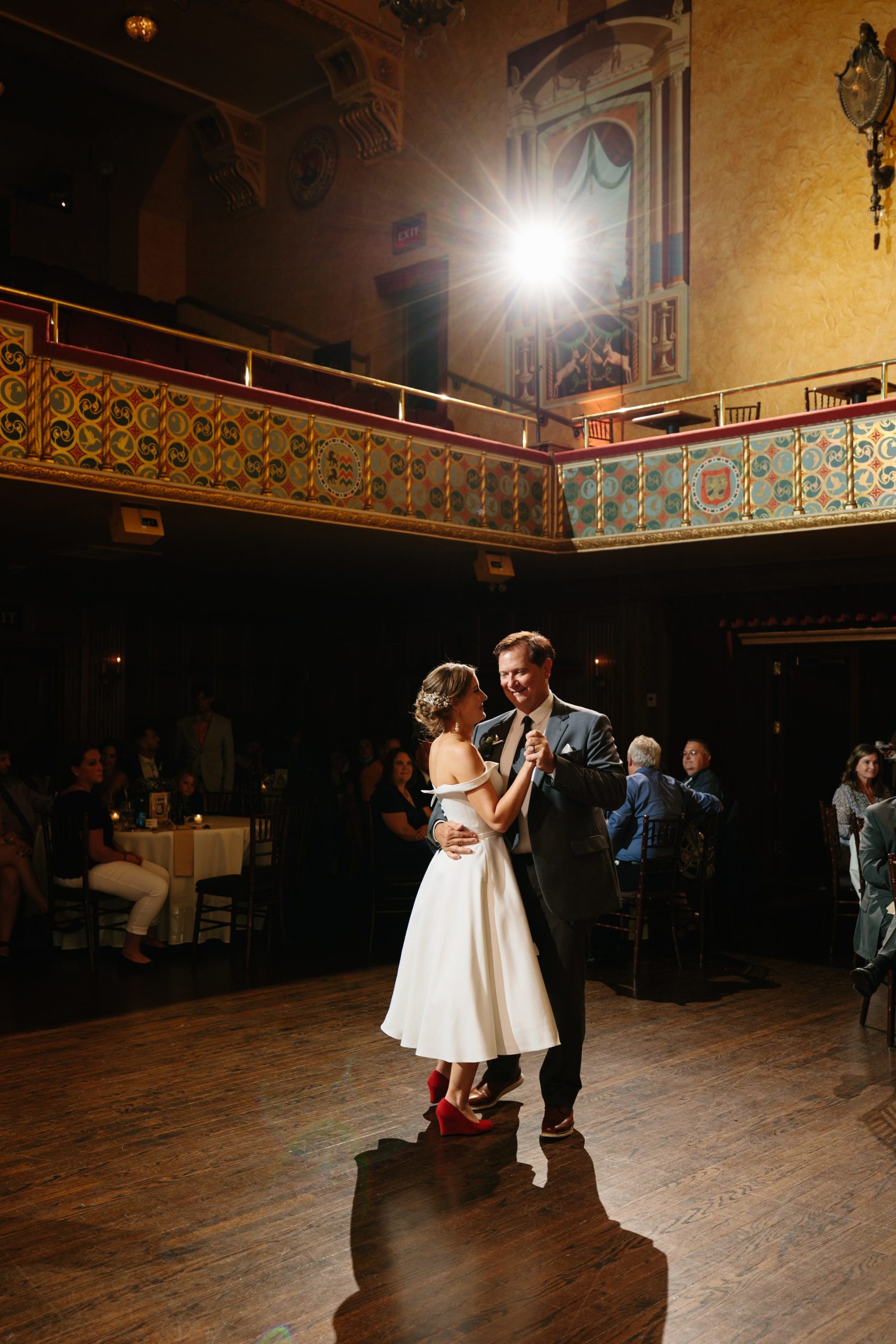 Father daughter dance takes place at the Gem Theater Wedding by Detroit Wedding Photographer Michele Maloney