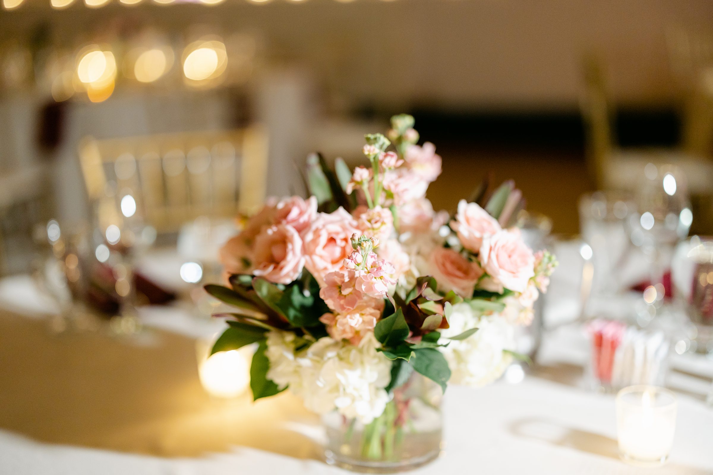 Floral by Viviano's Florist in the ballroom at the Masonic Temple in Detroit Michigan by Michele Maloney Photography