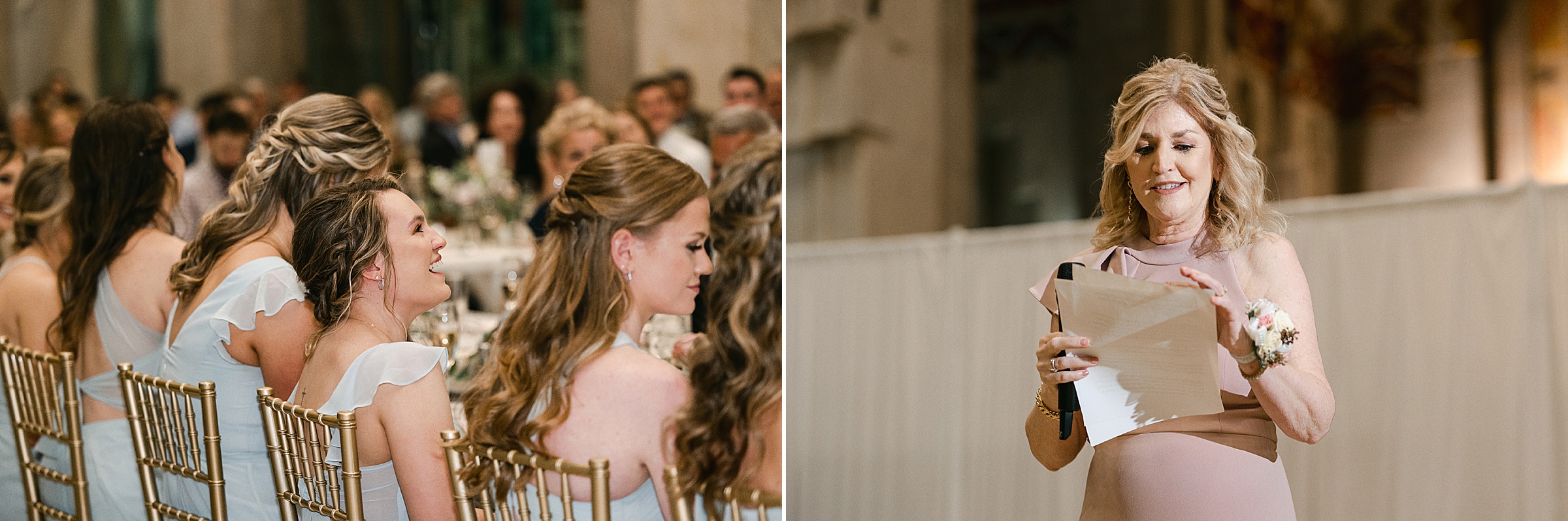 bridal party speeches at the Guardian Building in Detroit by Michele Maloney Photography