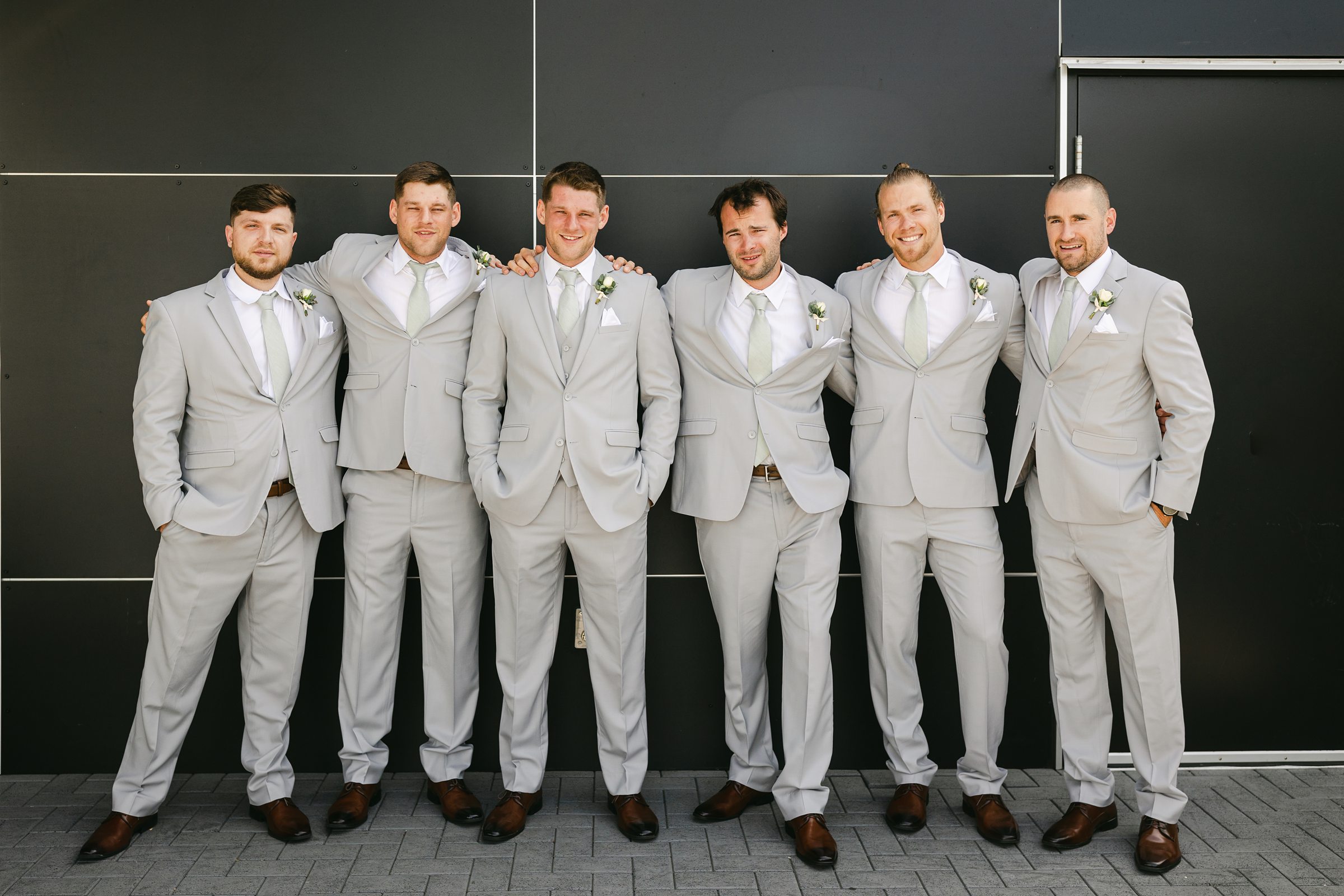 Groom and his groomsmen at Port 393 by Michele Maloney Photography