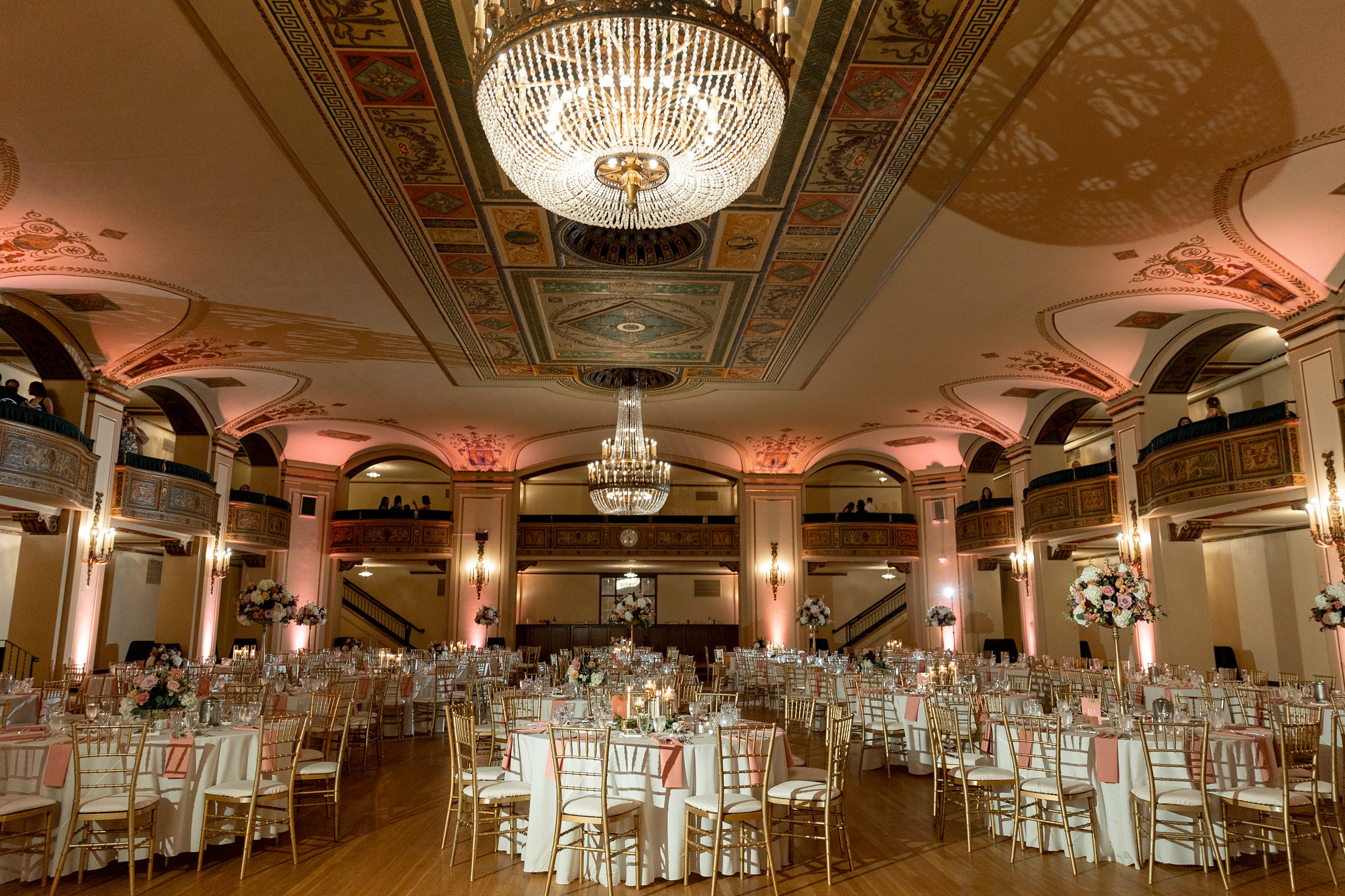 Image of the ballroom at the Masonic Temple in Detroit by Michele Maloney Photography