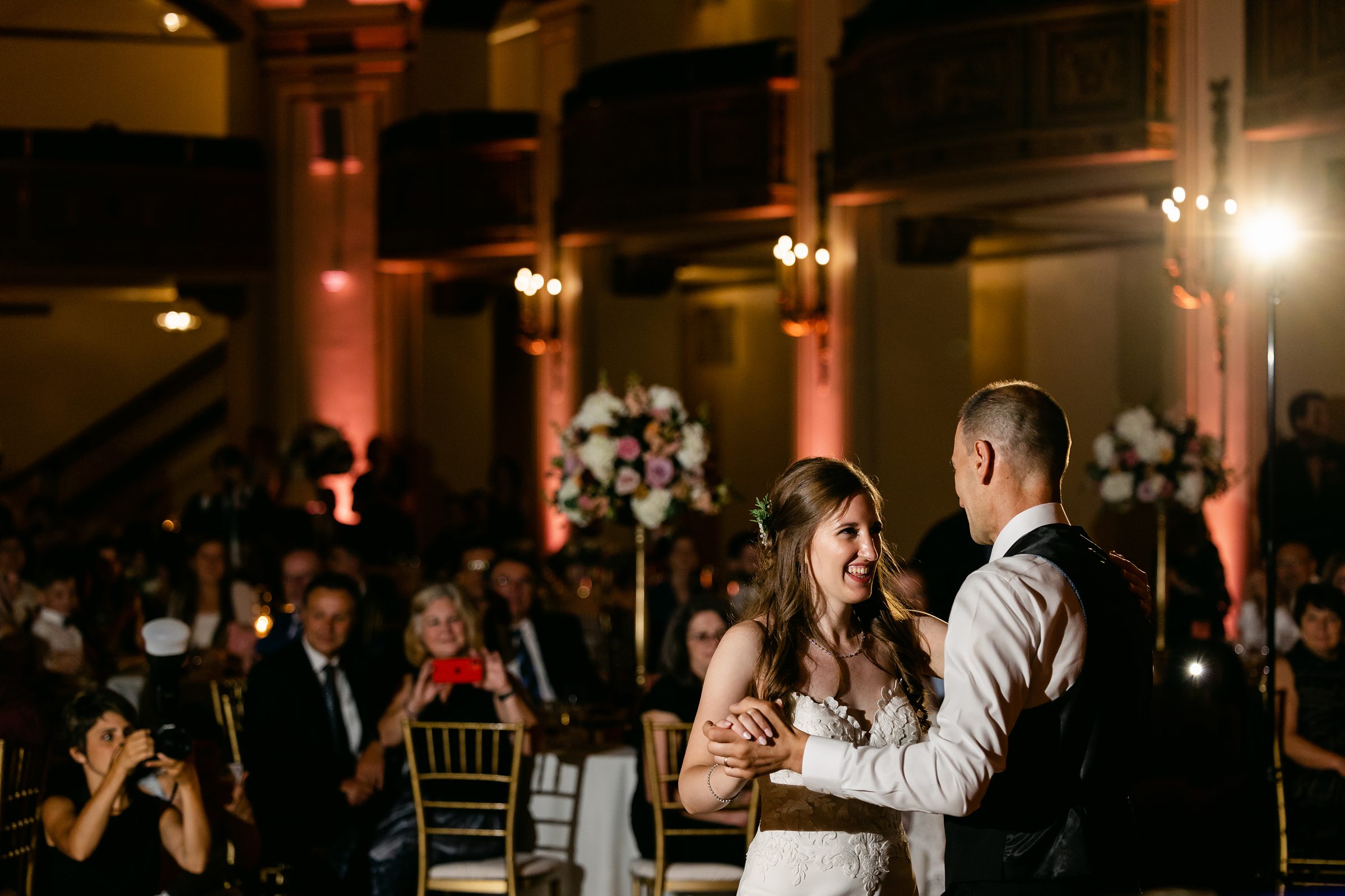 Brides first dance with her father at the Masonic Temple in Detroit by Michele Maloney Photography