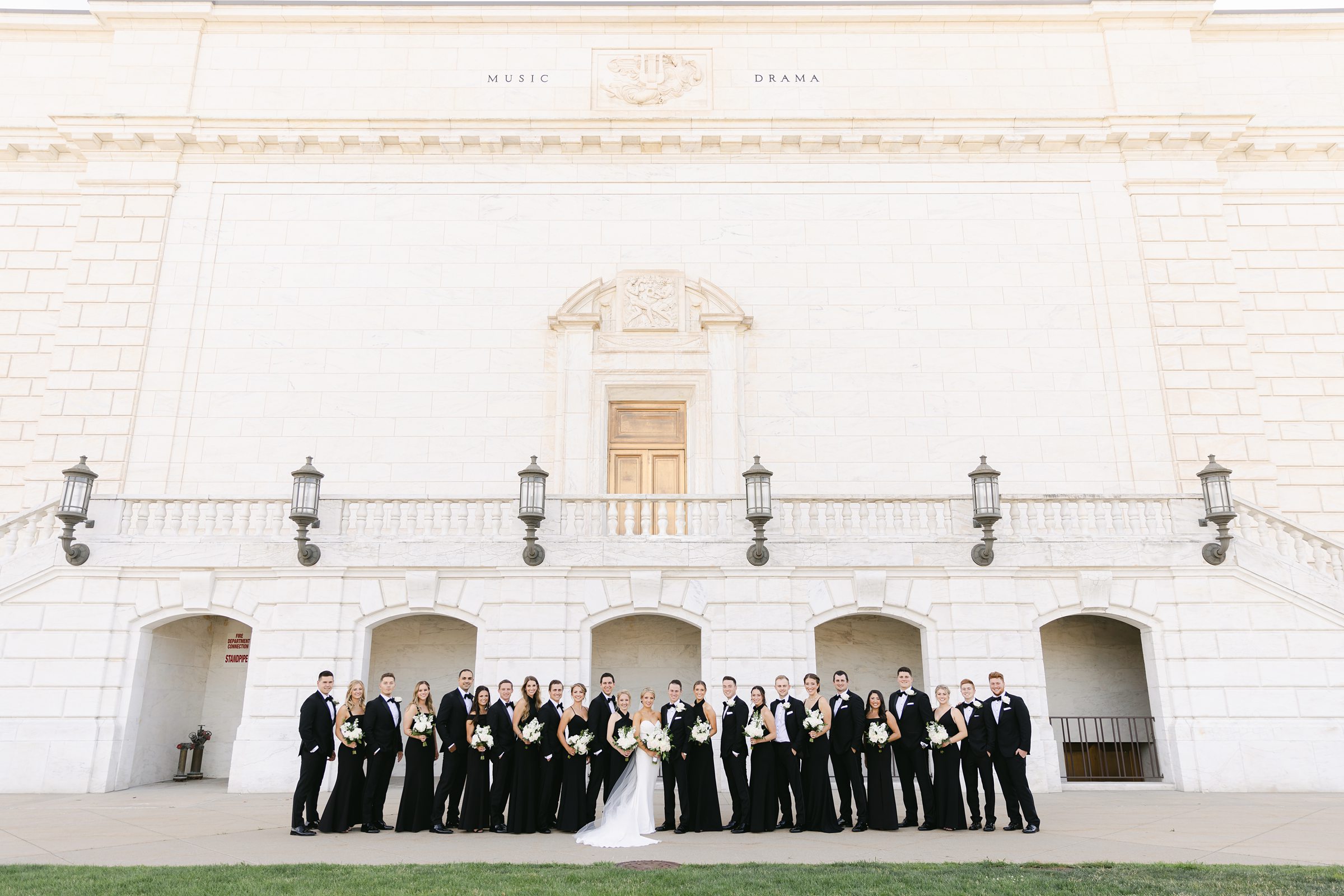 Black tie wedding party at the Detroit Institute of Arts in Detroit by Michele Maloney Photography 