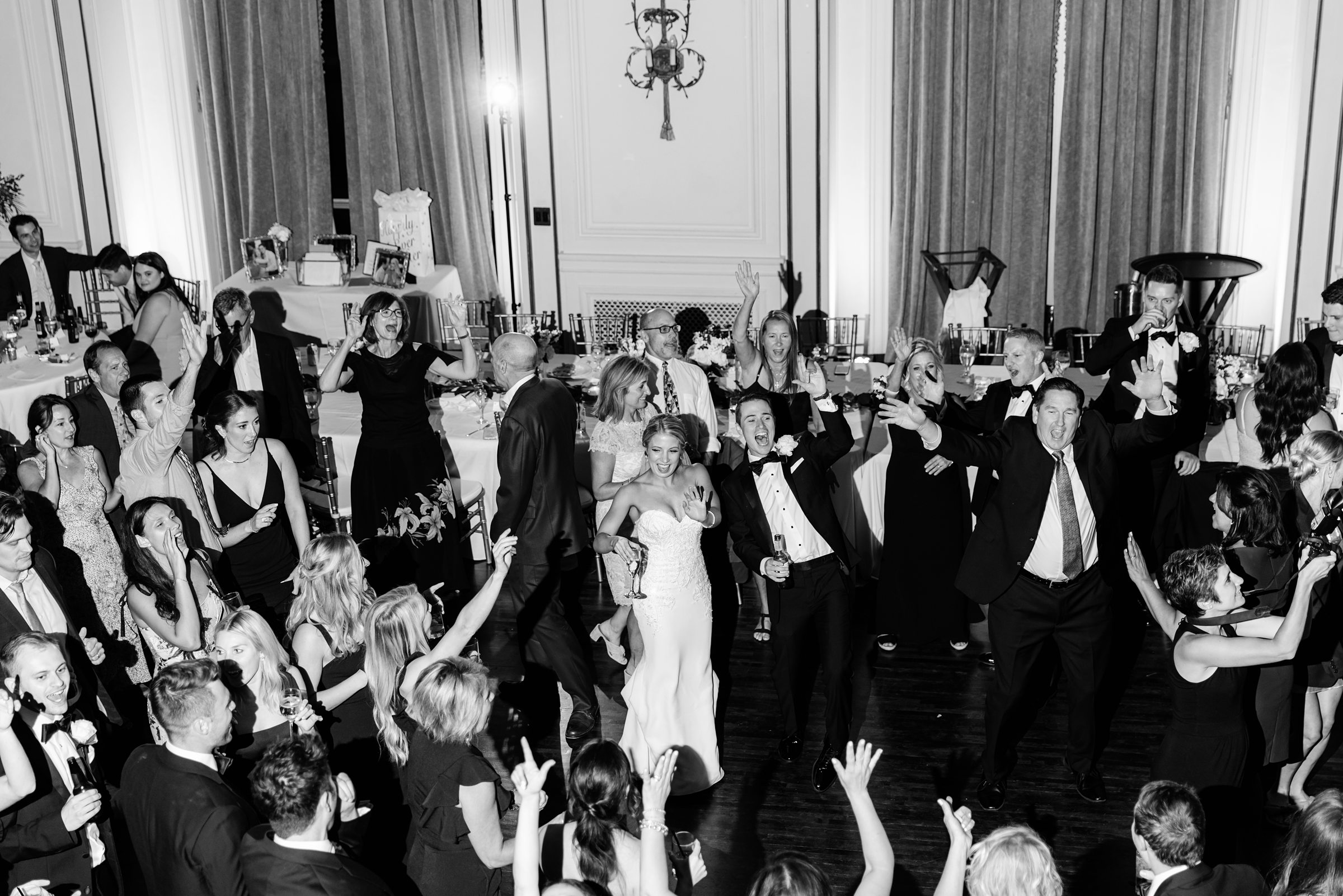 Wedding Party dance floor shot from above at the Colony Club by Michele Maloney Photography