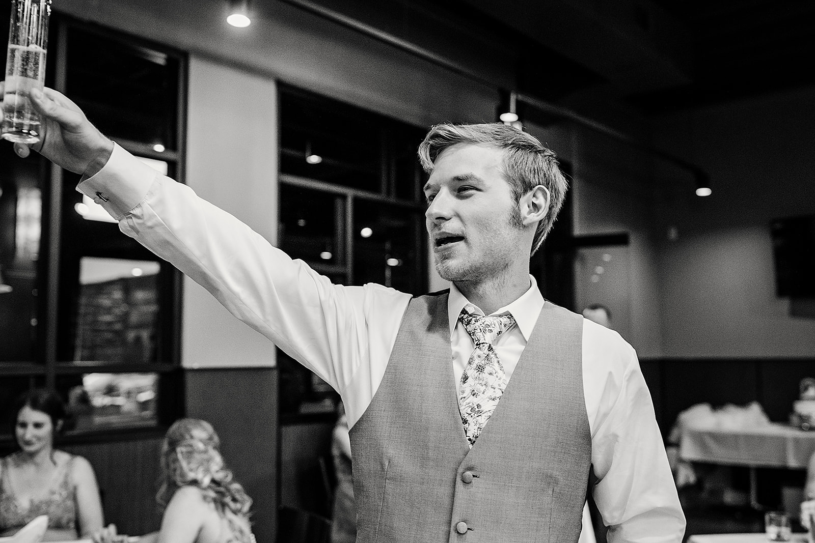 Family and friends celebrating Brendon and Victoria’s intimate wedding in Royal Oak.