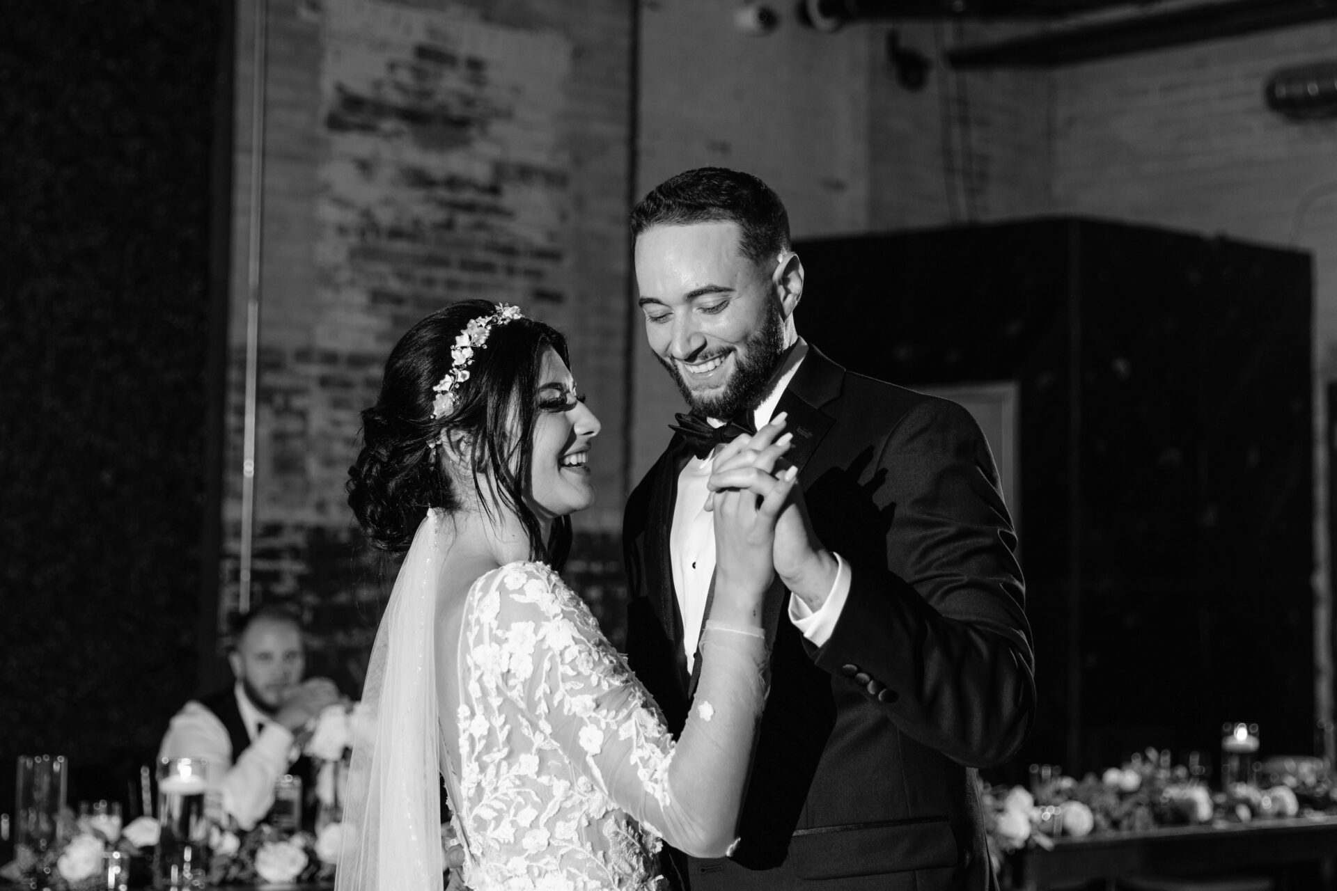 Marki and Jackson’s first dance surrounded by loved ones at the Eastern.