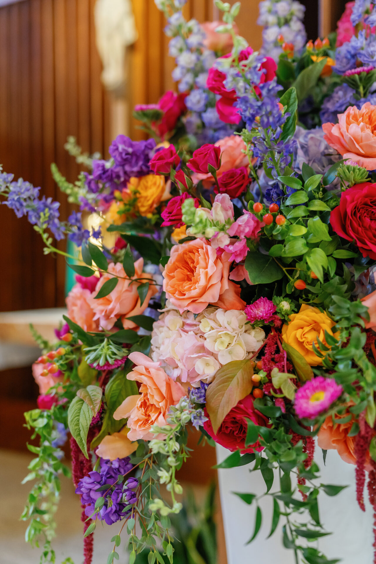 Bright floral details styled for Lukas and Kathryn’s Toledo Wedding.