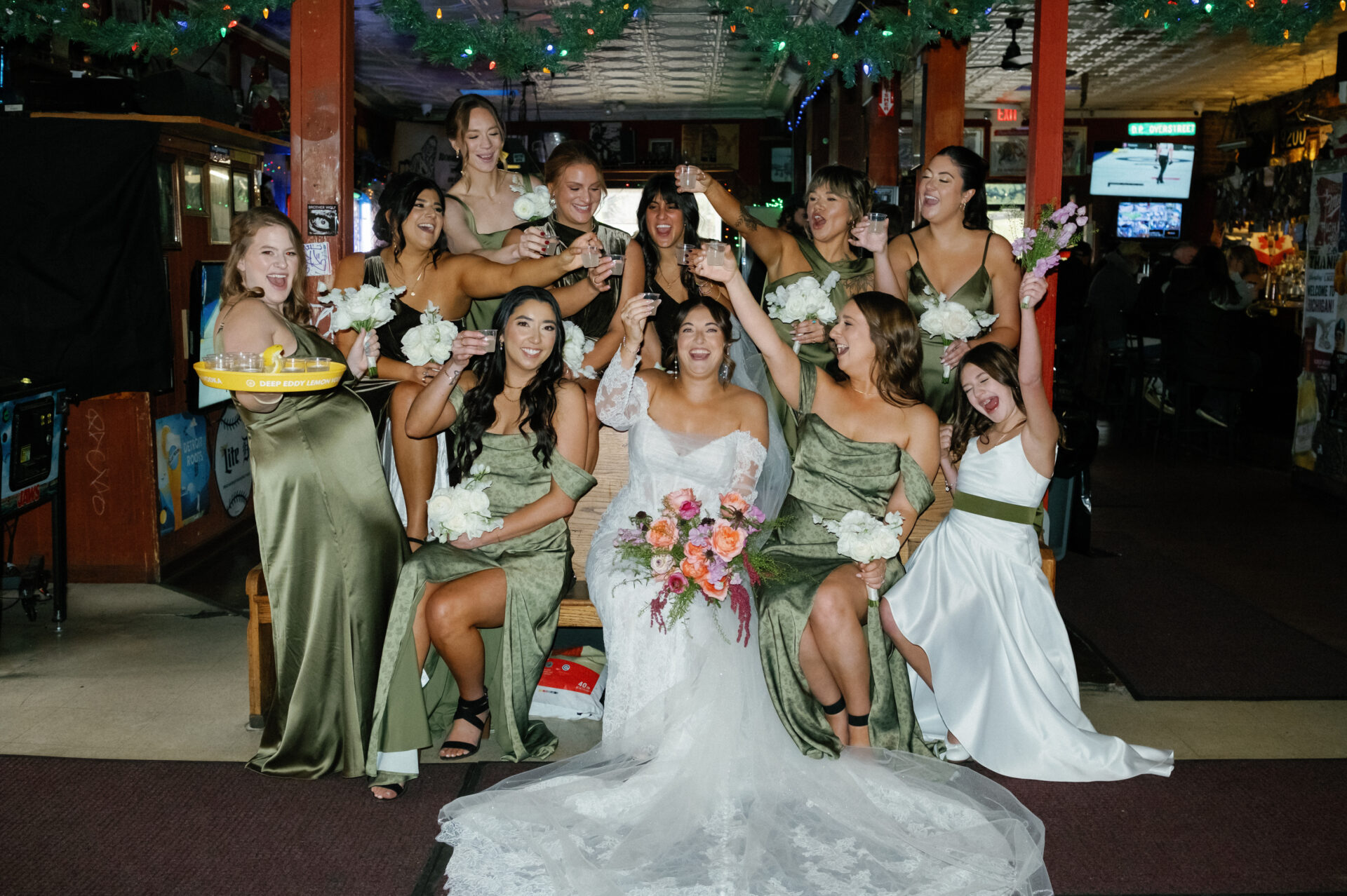 Danielle and her girls celebrating at Old Miami before the party Waterview Loft in Detroit